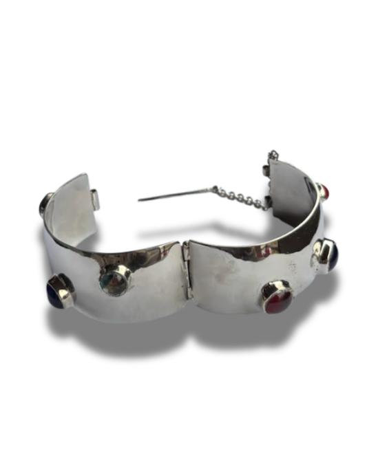 Silver-plated Bracelet with Glassbeads
