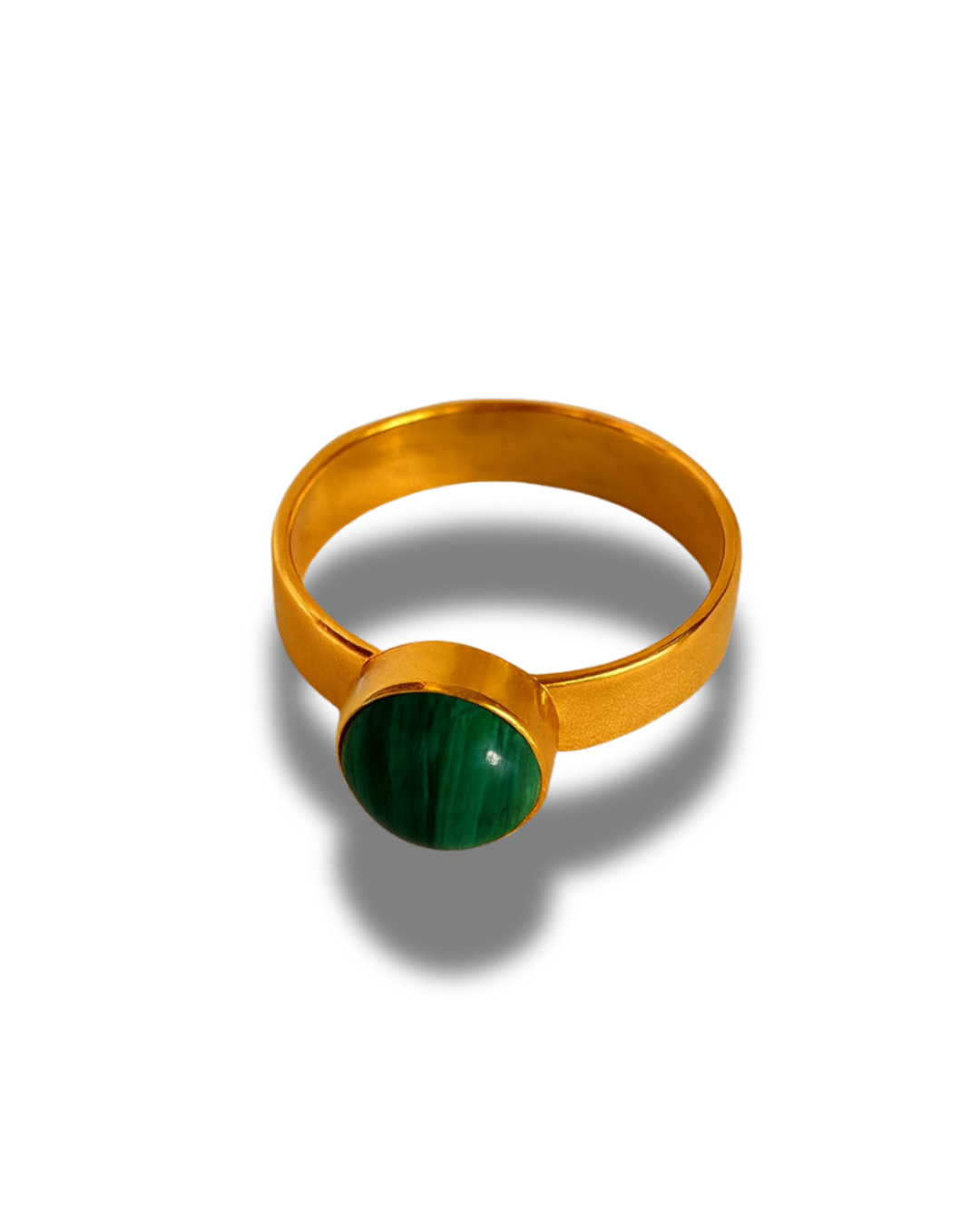 Goldplated Ring with Beautiful Malachite