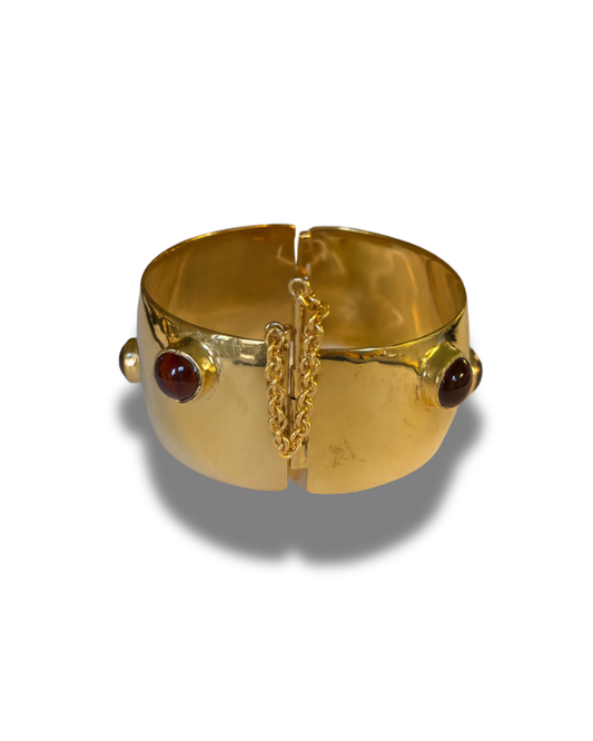 Gold-plated Bracelet with Glassbeads