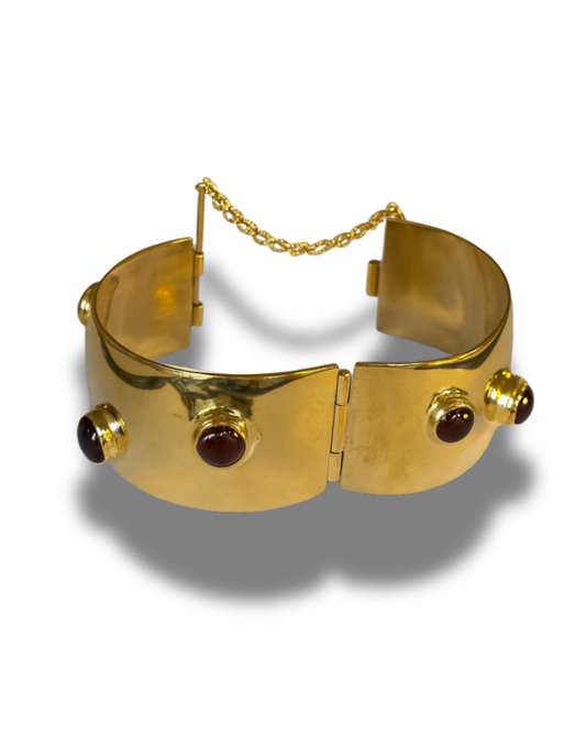 Gold-plated Bracelet with Glassbeads