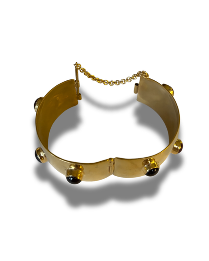 Gold-plated Bracelet with Glassbeads